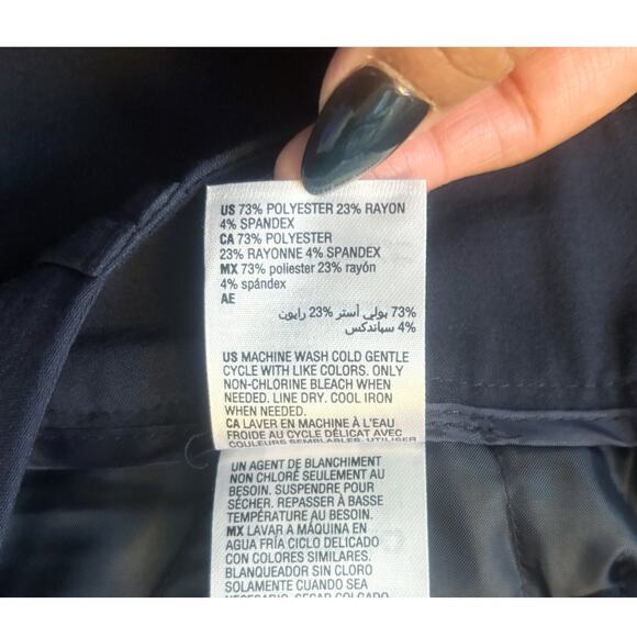 Alfani Navy Blue Wide-Leg Dress Pants Womens Size 8S - Picture 4 of 8